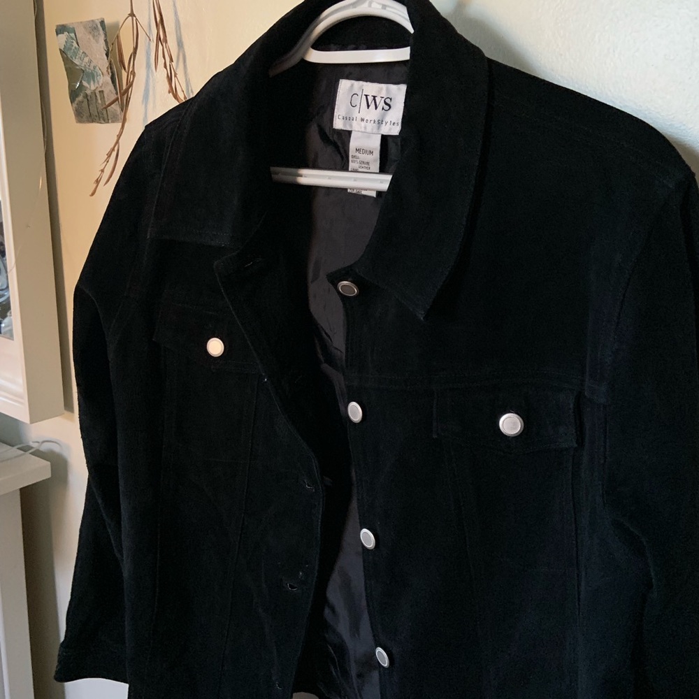Black leather jacket